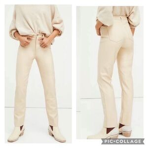 Free People Rebel At Heart Pants Size 4
Vegan Leather Slim High Rise In Bone